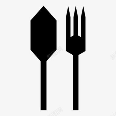 采购产品银器餐具勺子和叉子图标图标