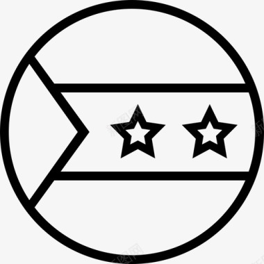 圣多美普林西比国旗胜利标志展示品图标图标