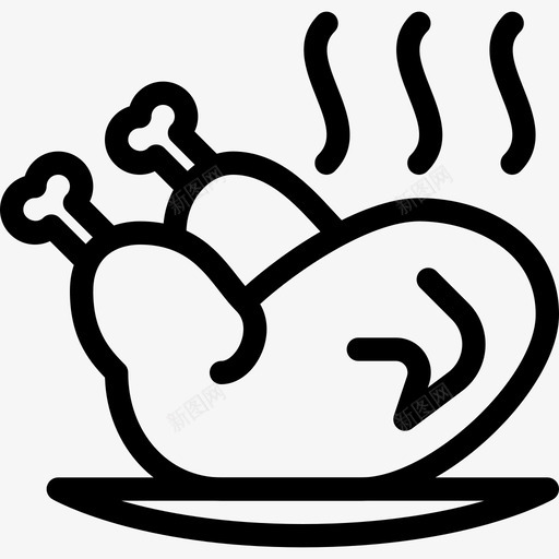 烤鸡烤餐厅图标svg_新图网 https://ixintu.com 点滴 烤 烤鸡 蛋白质 轮值 食物 食物线图标 餐厅 饮食