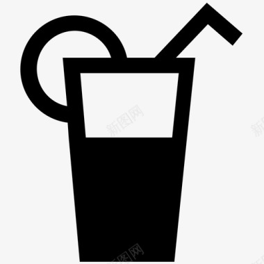 饮料杯子吸管杯图标图标