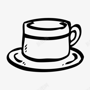 茶杯茶碟放松图标图标