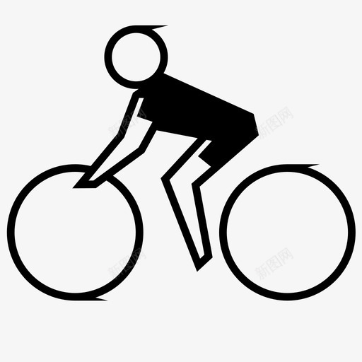 骑自行车男人人图标svg_新图网 https://ixintu.com 人 女人 男人 运动 骑自行车