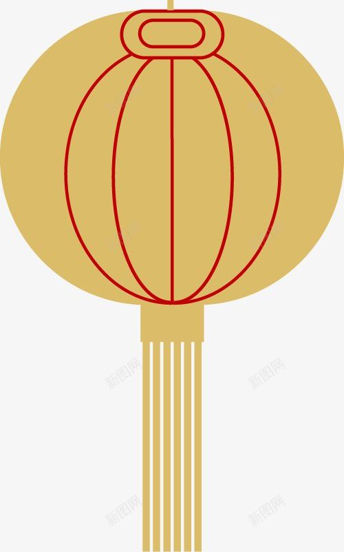 灯笼东方传统新年金色新年氛围复古传统中国风png免抠素材_新图网 https://ixintu.com 灯笼