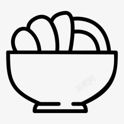 饿的碗里的食物陶瓷的吃的图标高清图片