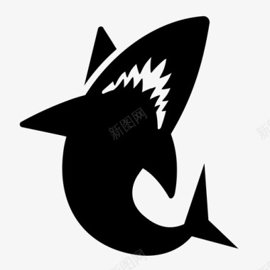 鲨鱼野生动物水图标图标
