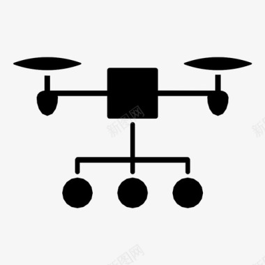 无人机配送遥控四旋翼机图标图标