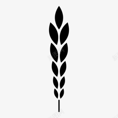 小麦月桂枝叶图标图标