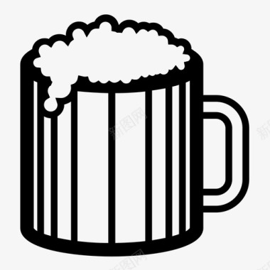 啤酒品脱杯麦芽图标图标