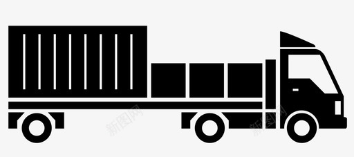 长卡车旅行运输图标图标