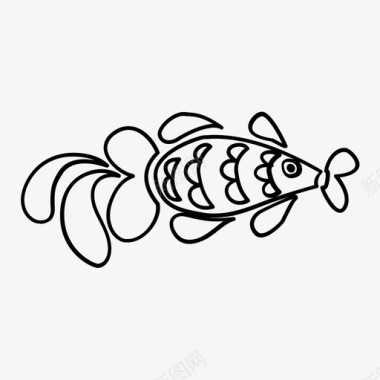 鱼海洋生物鳞片图标图标