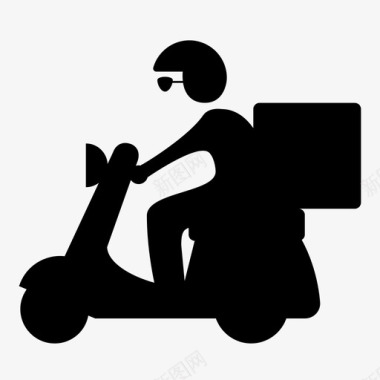 轻便摩托车送货摩托车摩托车手图标图标