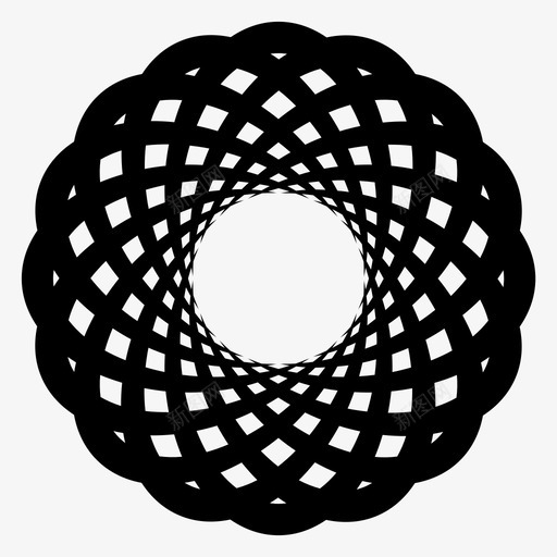 图案对称螺旋图标svg_新图网 https://ixintu.com 图案 圆 对称 形状 抽象图案 抽象设计 曲线 螺旋 设计 连接 铸造