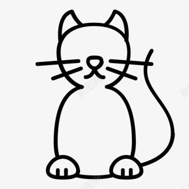 猫万圣节轮廓套装图标图标