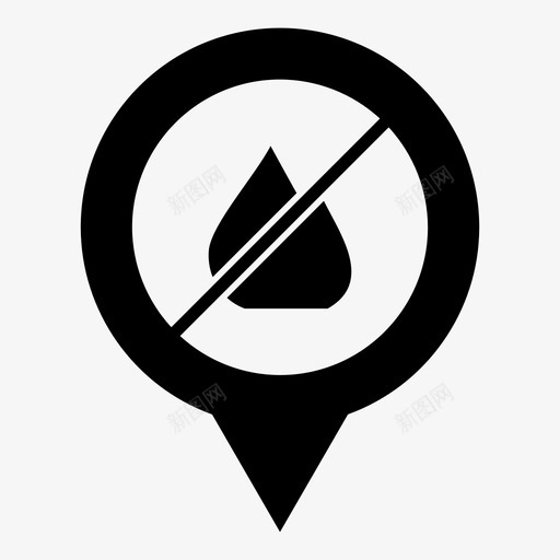 禁火帐篷限制图标svg_新图网 https://ixintu.com pin 不允许 位置 位置标记针 地图 导航 帐篷 指针 标记 禁止 禁火 限制
