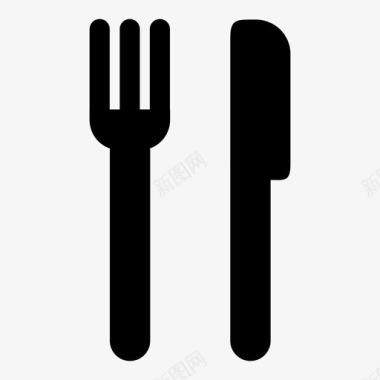 刀叉银器餐厅图标图标