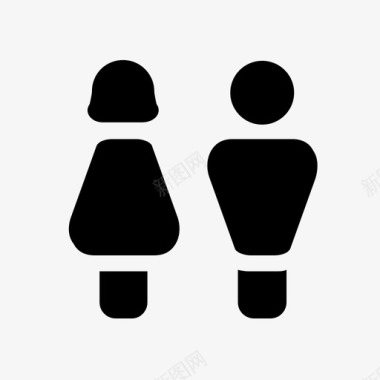 男孩女孩双胞胎厕所图标图标