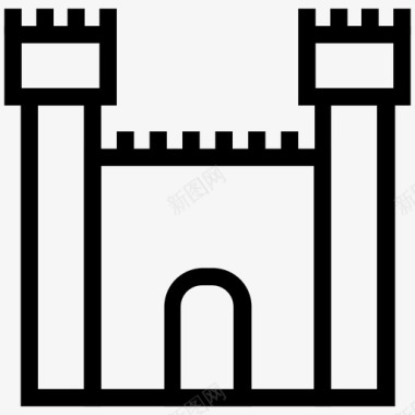 城堡拱门建筑图标图标