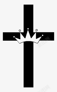 皇冠与十字架英国国教基督教图标图标