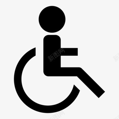 残疾人通道浴室图标图标