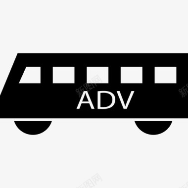 公共汽车广告图标图标