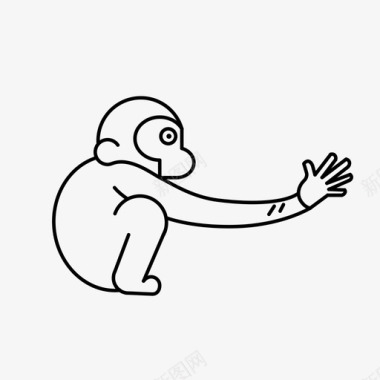 猴子触摸触摸手图标图标