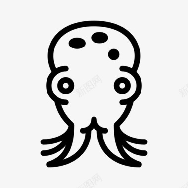 章鱼鱿鱼海图标图标
