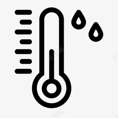 温度读数降雨量图标图标