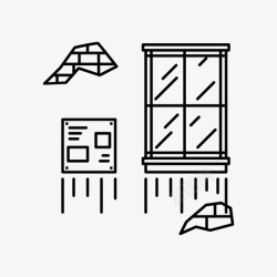 破败建筑窗户破旧的建筑物建筑物的衰败图标高清图片