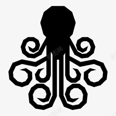章鱼海鲜海洋生物图标图标