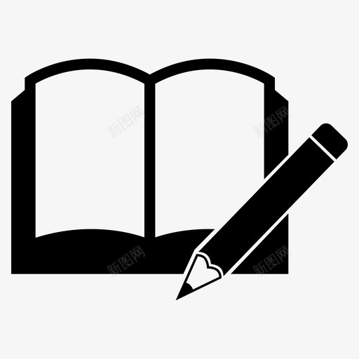 写作书籍笔记本图标svg_新图网 https://ixintu.com 书籍 写作 学习 笔记本 笔记本和铅笔