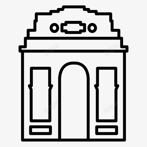 印度门建筑纪念碑图标svg_新图网 https://ixintu.com 印度门 建筑 纪念碑