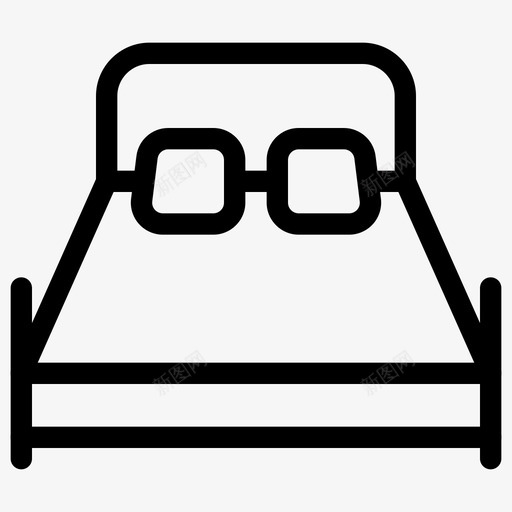 床家具床垫图标svg_新图网 https://ixintu.com 双人床 大号卧铺 家具 床 床垫 酒店线图标