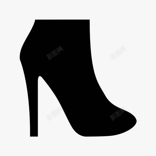 靴子带跟靴鞋图标svg_新图网 https://ixintu.com 带跟靴 时装 服装 服装和配件 靴子 鞋 鞋类 高跟鞋