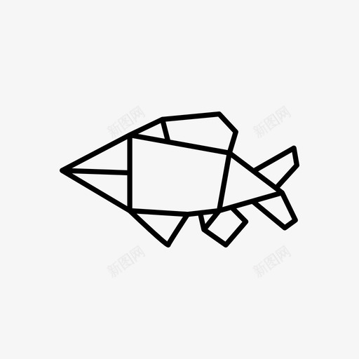 鱼动物鳍图标svg_新图网 https://ixintu.com 动物 折纸 折纸动物 水 海洋生物 游泳 鱼 鳍
