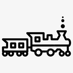 蒸汽机火车头火车车队机车图标高清图片
