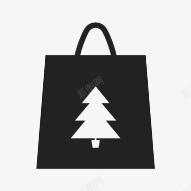 圣诞袋购物礼物图标图标