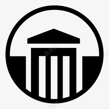 银行白宫圆形图标图标