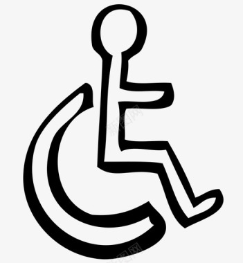 残疾人轮子厕所图标图标