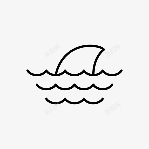 鲨鱼海浪水图标svg_新图网 https://ixintu.com 危险 大海 尾巴 杀手 水 注意 海浪 简单的东西 鲨鱼 鳍