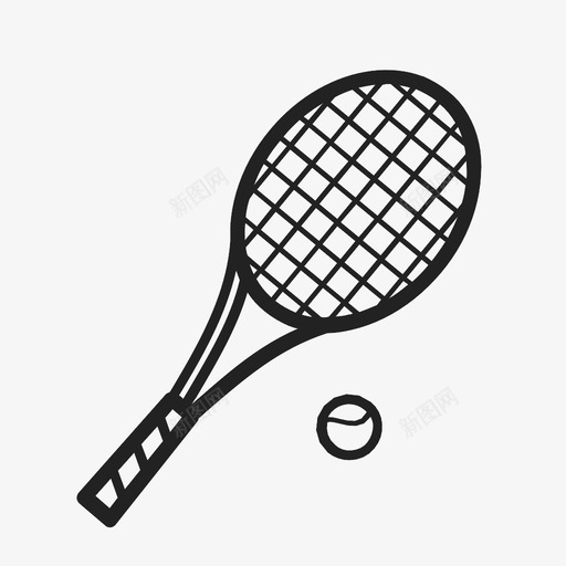网球拍羽毛球球图标svg_新图网 https://ixintu.com 30爱 球 网 网球拍 羽毛球 运动