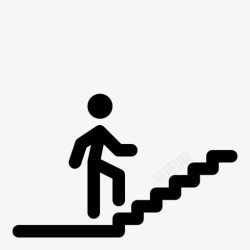 上楼的男人楼梯人先生图标高清图片