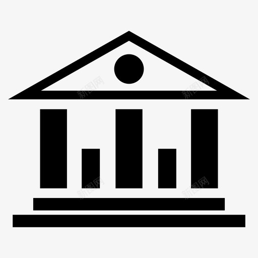 建筑物银行房屋图标svg_新图网 https://ixintu.com 办公室 学校 建筑物 房屋 银行