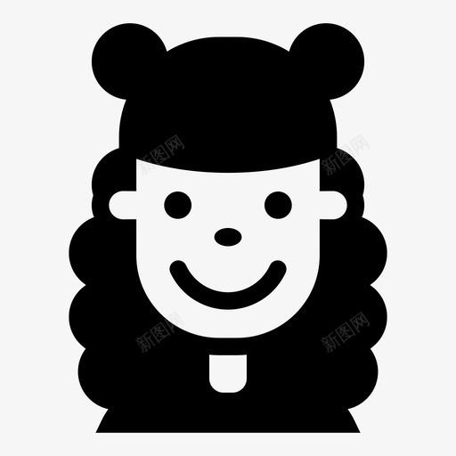 用户头像卷发图标svg_新图网 https://ixintu.com 个人资料 人 卷发 头像 女孩 孩子 快乐的用户 用户 脸