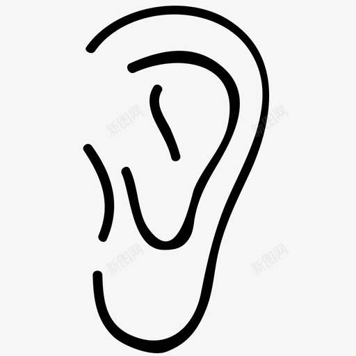 耳朵科学手绘涂鸦图标svg_新图网 https://ixintu.com 科学手绘涂鸦图标 耳朵