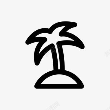棕榈树热带旅游图标图标