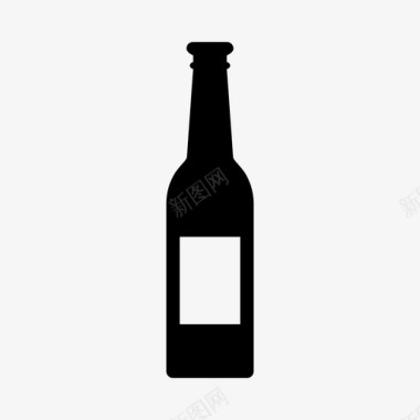 啤酒瓶烈酒啤酒花图标图标