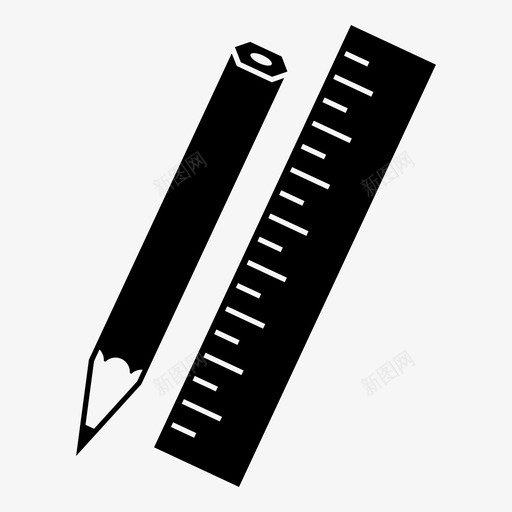素描直尺尺子图标svg_新图网 https://ixintu.com 尺子 描绘 测量 直尺 素描 艺术 表现 设计工具 铅笔