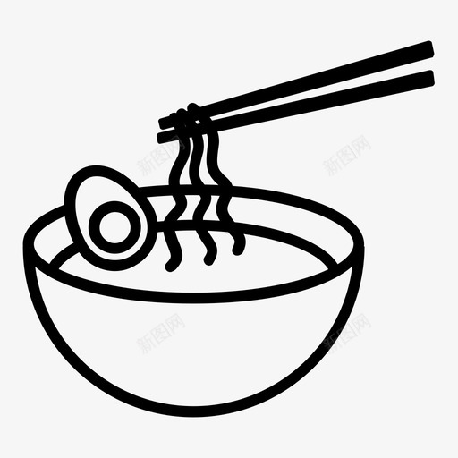 拉面鸡蛋拉面汤图标svg_新图网 https://ixintu.com 剁棍面条 拉面 日式食品 晚餐 汤 筷子 面条 鸡蛋拉面