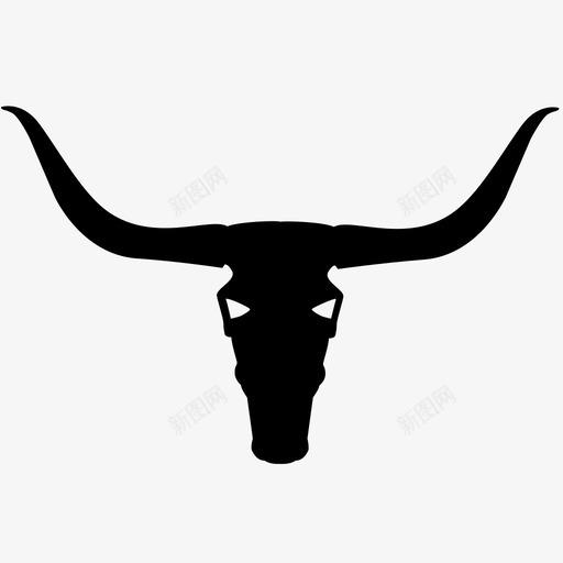 长角头骨长角牛头骨牛图标svg_新图网 https://ixintu.com 公牛 牛 牛头骨 牛排 肉 长角头骨 长角牛头骨 黑白牛头