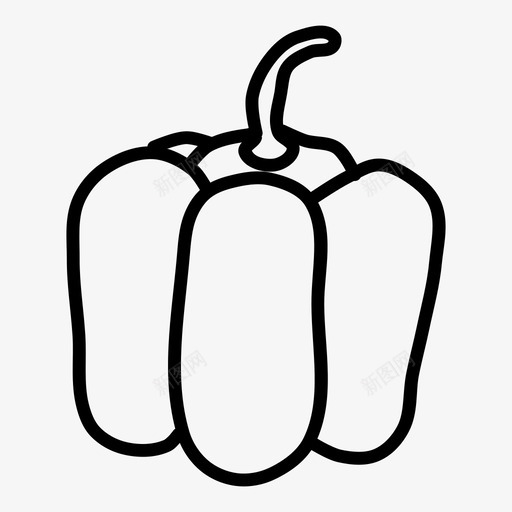 甜椒蔬菜素食图标svg_新图网 https://ixintu.com 健康 手绘 水果 甜椒 生 素描 素食 蔬菜 食品 食品涂鸦